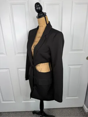 Lioness XS Black Cutout Blazer Mini Dress Tuxedo Long Sleeve NWOT thumbnail 5