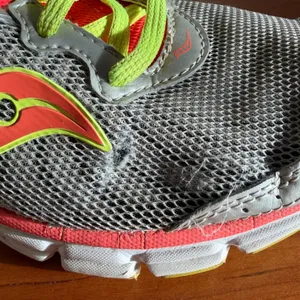 Saucony Womens Running Shoes Grey Coral Neon Yellow Mesh Sneakers 15168-1 Size 9 thumbnail 6