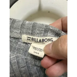 Billabong Womens Gray Ribbed Cropped Long Sleeve Top Relaxed Large L thumbnail 5