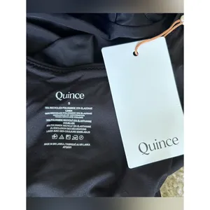 NWT Quince Italian Under-Wire One Piece Swimsuit Black & White Contrast Small thumbnail 5