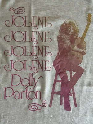 Old Navy Dolly Parton Jolene Graphic T-Shirt Women's Medium White Country Music thumbnail 3