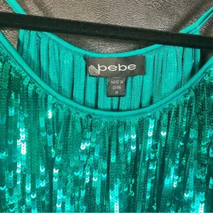 Bebe Teal‎ Sequin Mini Dress Size Medium thumbnail 8