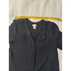 H&M Black Sheer Blouse Women's Size 2 Old Money Work Career Clean Girl thumbnail 7