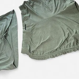 LEMITE Women's XL Green Ribbed Crop Top and Shorts Set thumbnail 4