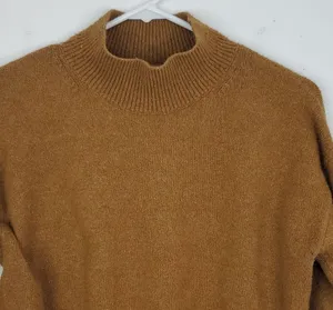Cropped Sweater Long Sleeve Mock Neck Wool Blend WOmens XS thumbnail 1