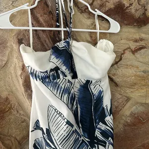 Commense Print Tie Halter Strapless Dress size small thumbnail 4