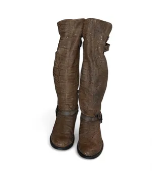 Corral Brown Leather Womens Slouch Harness Top Strap Cowgirl Boot Sz 8 thumbnail 2