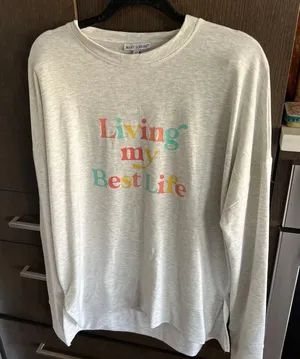 Living‎ my best life oversized sweatshirt womans medium thumbnail 1