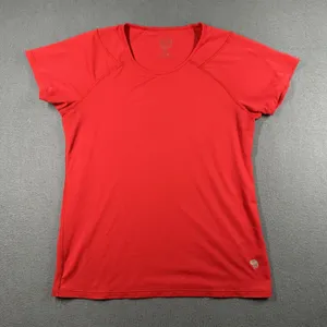Mountain Hardwear Shirt Womens Small Red Short Sleeve Raglan‎ Performance thumbnail 1
