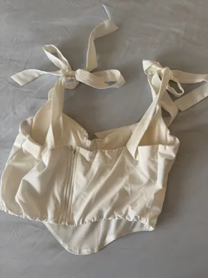 SheIn corset top tie shoulder thumbnail 3