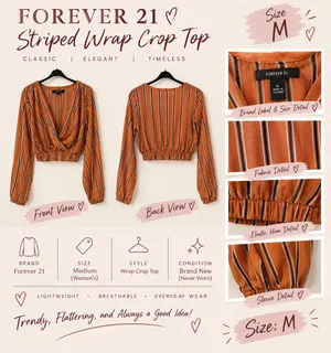 Open sleeve crop top Orange Size M thumbnail 2
