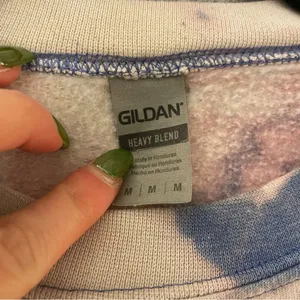 Gildan Tie-Dye Bleached Crewneck Sweatshirt, Blue/Pink/Purple, Size M, EUC thumbnail 3