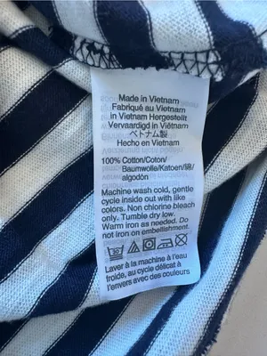 J. Crew Navy & White Striped Tee with Pink Sequin Flamingo thumbnail 2