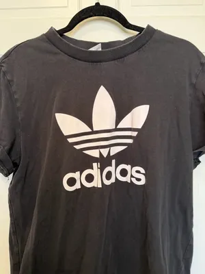 Adidas Boyfriend Tee Black White Short Sleeve‎ Oversized Size Medium thumbnail 3