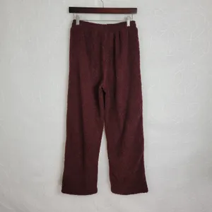 Saturday Sunday Anthropologie Womens Pants XS Red Fleece Wide Leg Sweatpants thumbnail 2