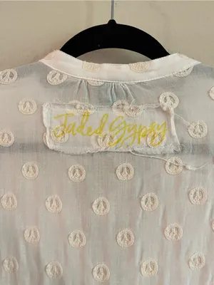 Jaded Gypsy Peace Be With You Embroidered Tunic Top Boho Lagenlook Size S/M thumbnail 9