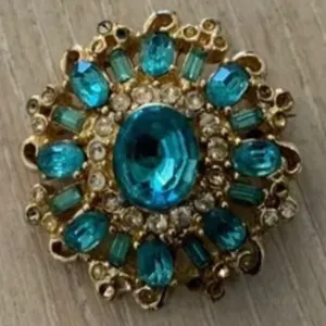 Vintage Brooch Blue thumbnail 1