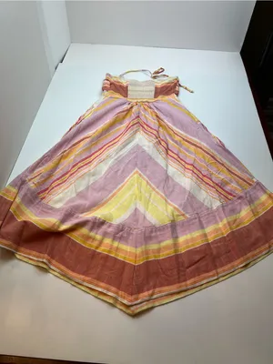 By Anthropologie Savannah 100% Cotton Halter Midi Multi Stripe Sundress Womens 4 thumbnail 14