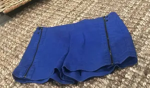 Touch Match Couture Style Japanese Brand Royal Blue Zip Shorts Size Small thumbnail 1