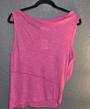 We The Free Pink Asymmetrical Sleeveless Tank Top thumbnail 1