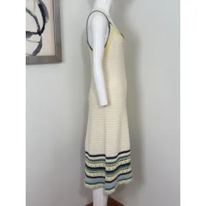 Universal Threads Women’s Crochet Knit Midi Dress Cream Summer Boho Beach Resortwear NWT Size M thumbnail 5