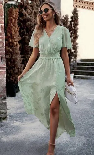 SISSYAKI Elegant Green Maxi Dress thumbnail 1