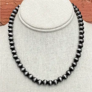 8mm Navajo Style Pearl Necklace thumbnail 1