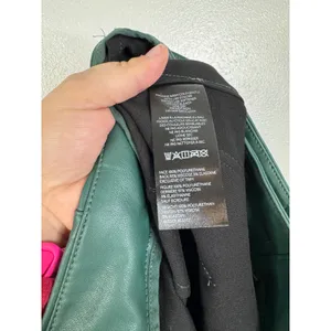 Maeve Anthro The Colette Full Length Faux Leather Pants Muted Aqua Teal Size 33 thumbnail 6