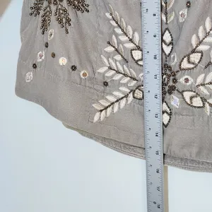 Free People Gray Velvet Embellished Snowflake Mini Skirt Size 8 thumbnail 9