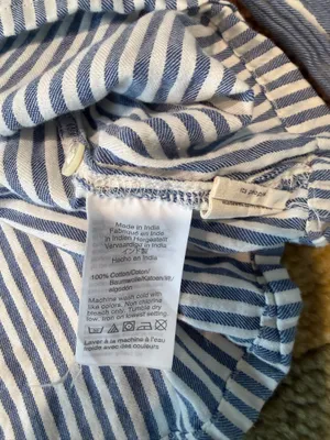 Madewell Striped Long Sleeve Popover Shirt 100% Cotton Blouse Women’s Size Small thumbnail 4
