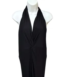 Free People Beach Black Halter Twist Knot V-Neck Open Back Maxi Dress Small thumbnail 3