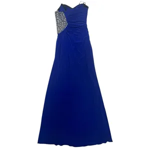 Xscape Crystal Embellished Strapless Evening Gown Prom Dress Maxi Blue Size 4 thumbnail 5