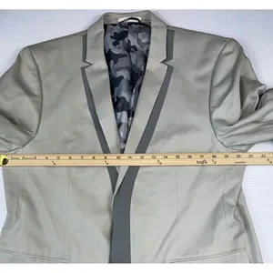Michael Kors Men's Gray Snap Button Cotton‎ Sports Blazer thumbnail 2