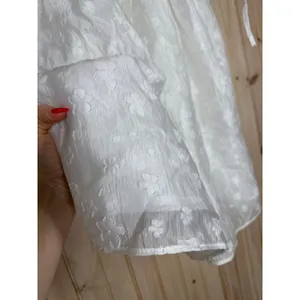 NWT Lulus Exceptionally Angelic White Floral Puff Sleeve Mini Dress Summer Sze M thumbnail 5