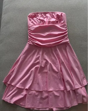 Bright Baby Pink Strapless Mini Dress thumbnail 3