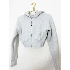 Lululemon Scuba Full-Zip Cropped Hoodie Gray Athletic Workout thumbnail 7