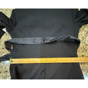 Eliza J Long Sleeve Tuxedo Maxi Gown Black Tie Wedding Size 6 Bow thumbnail 9