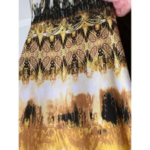 Onque Casuals Yellow Black White Paisley Abstract Lounge Pants Size Large L thumbnail 3