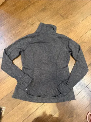 Lululemon Think Fast Pullover in Heathered Herringbone Black Size 10? - C30-131 thumbnail 8