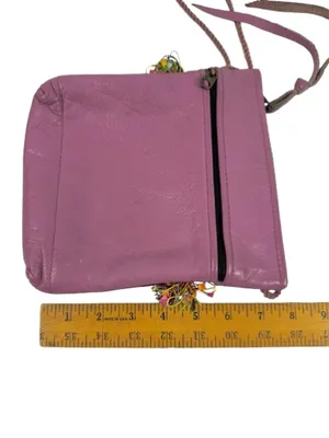 Vibrant Purple Boho Crossbody Bag with Fringe thumbnail 4