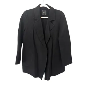 THEORY Sileena Wool Cashmere Open Front‎ Jacket Black Medium thumbnail 2