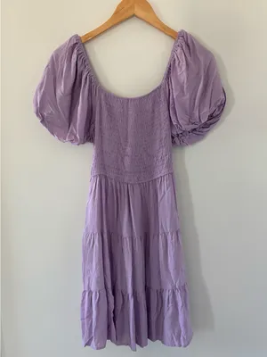 Zesica Purple Ruffle Midi Dress Size S thumbnail 1