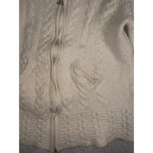 Aran Crafts Women's M Fits S Merino Wool Full Zip Sweater Cable Ireland Ivory thumbnail 4