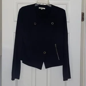 CAbi #615 Black Ponte Knit Moto Jacket thumbnail 2