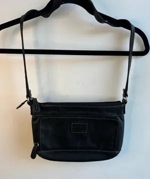 Fossil Black Pebble Leather‎ Crossbody Purse thumbnail 1