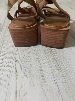 Frye Tan Huarache Braided Ankle-Strap Block Heel Sandal Size 6.5 thumbnail 5