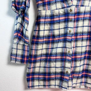 Zara Women’s Plaid Flannel Button Front Shirt Mini Dress Medium‎ thumbnail 6