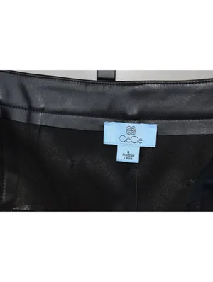 CeCe Black Faux Leather Wide Leg Pants Size L thumbnail 4