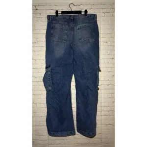 ON 34TH Cargo‎ Jeans Women Size 16 33 Light Wash Wide Leg Denim Pants thumbnail 3