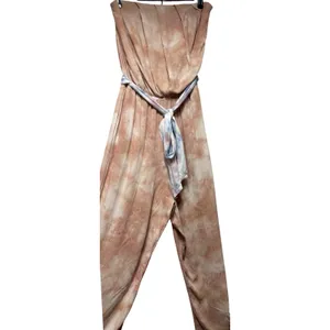 Free‎ People Dusty Mauve Tie Dye Strapless Jumpsuit Small Boho Wide Leg Romper thumbnail 3